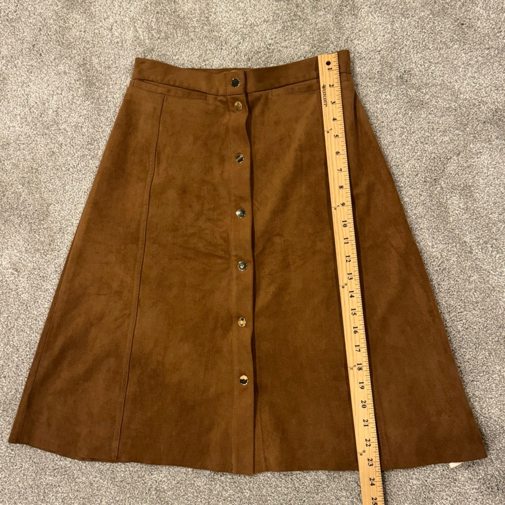 Aritzia Wilfred Centinela Mini Skirt Brown Button Down Size 6 EUC - Picture 7 of 9
